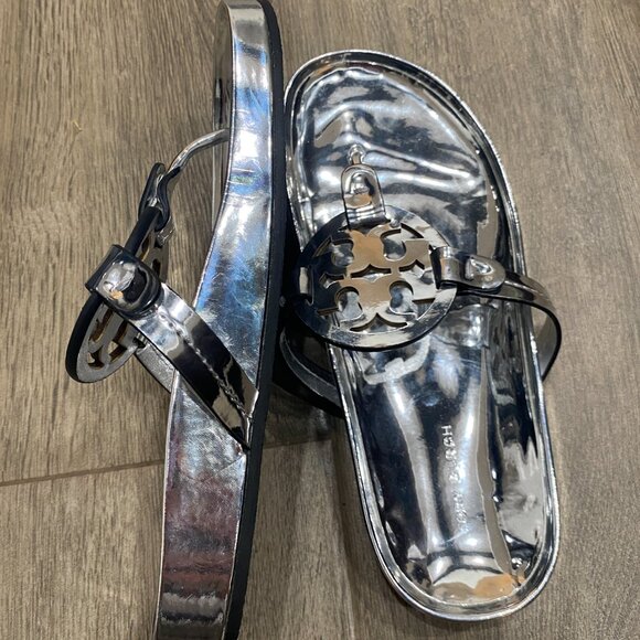 Tory Burch Miller Cloud Sandals in Argento Size 7.5 - Picture 9 of 14